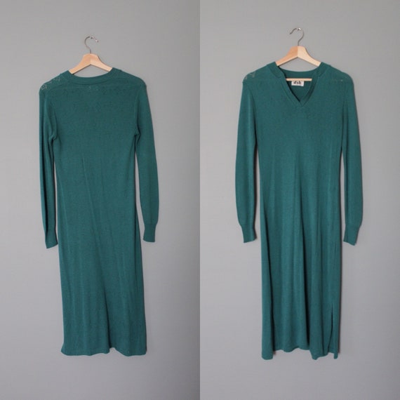 SACRAMENTO green knitted dress | cut out maxi dre… - image 9