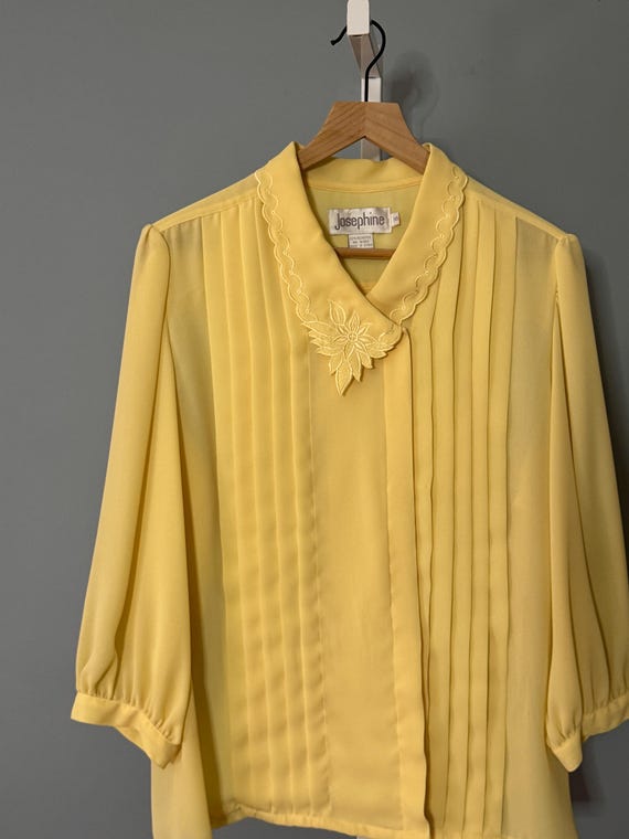 Marigold Yellow Embroidered Collar Blouse