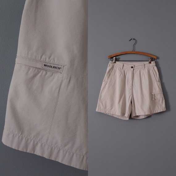 GRAY nude shorts | Woolrich cotton shorts | zipper