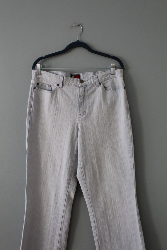 white wash flared jeans | 90s NY Jeans distressed… - image 8