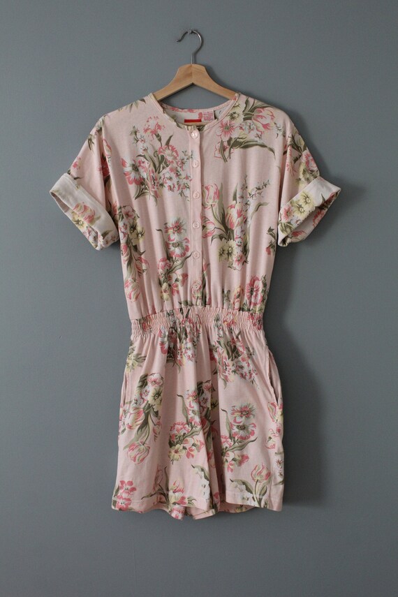 vintage soft cotton romper | spring tulips flower… - image 7