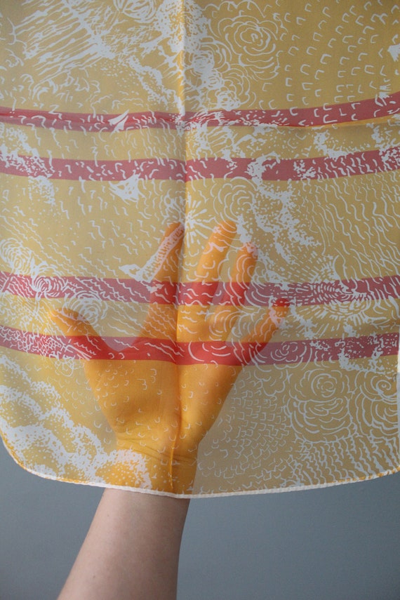 orange silk crepe scarf | beach vacation scene sca