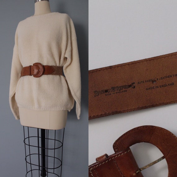 1980s Banana Republic belt | chestnut leather wove