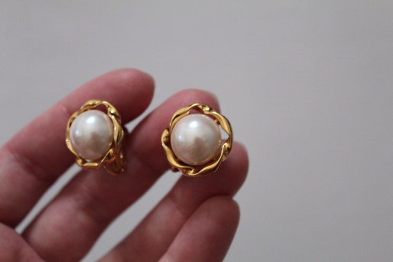 PEARL filigree Napier earrings