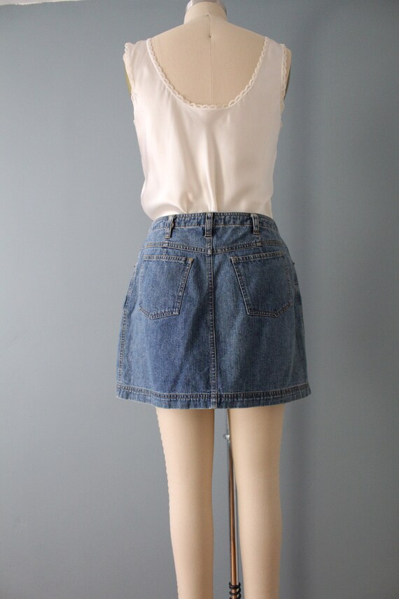 denim button down mini skirt | 90s American Eagle… - image 10