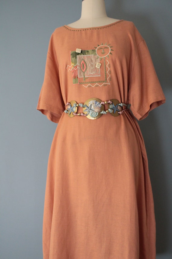 CLAY terracota artist dress | embroidered sun dre… - image 7