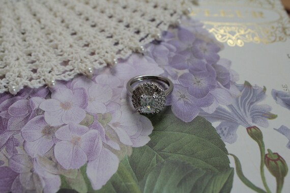 clear crystals cocktail statement ring - image 6