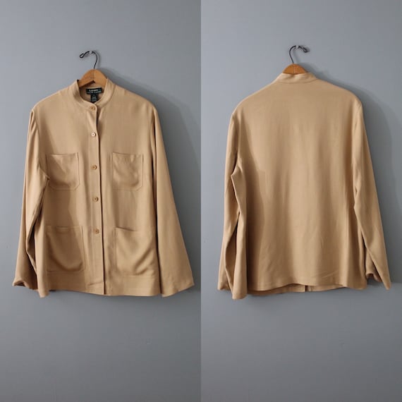 Ralph Lauren silk blouse | almond silk blouse | RL