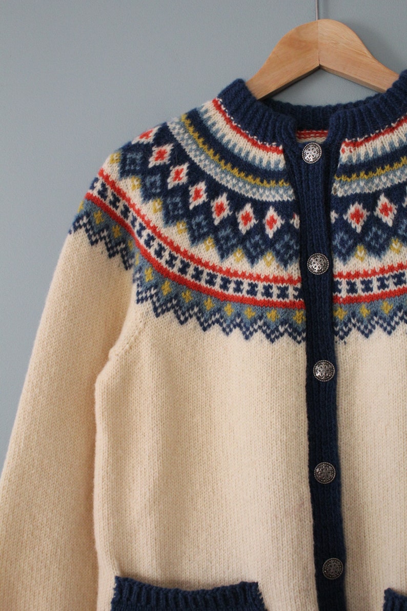 Hand Knitted Wool Hooded Jacket Cardigan - Fairisle Grey