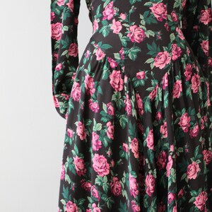 Vintage Roses Corset Dress | Romantic Princess Dress | Pink Roses Black ...