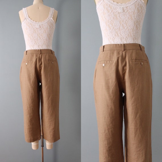 nutmeg linen cropped pants | wide culotte summer … - image 5