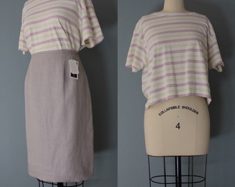 striped cropped cotton tee | 90s LizSport tee | pastel striped summer tee