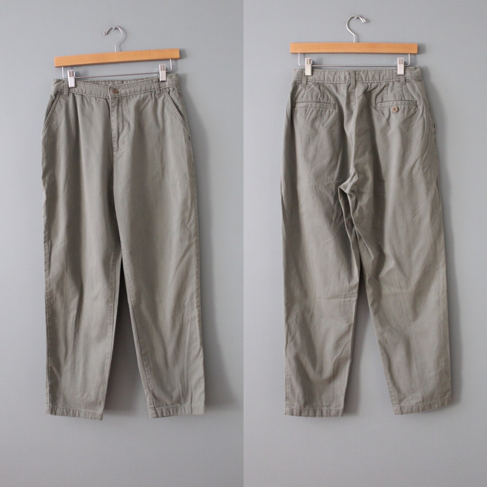 Sage Green Baggy Pants Cotton High Waisted Baggy Pants 90s Etsy