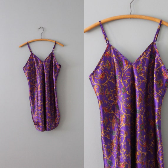 LILAC slip dress | 1990s paisley slip dress | vin… - image 4