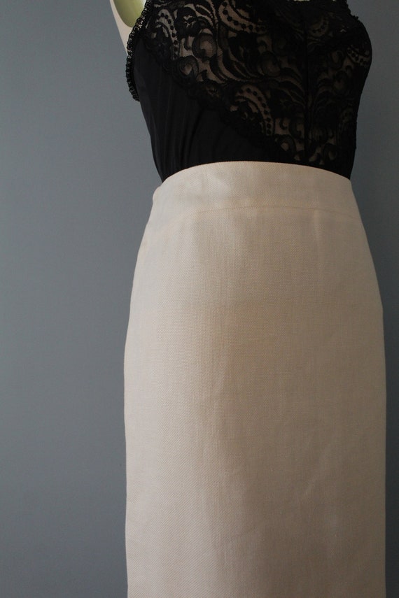 Armani linen skirt | cream white linen tulip skir… - image 5