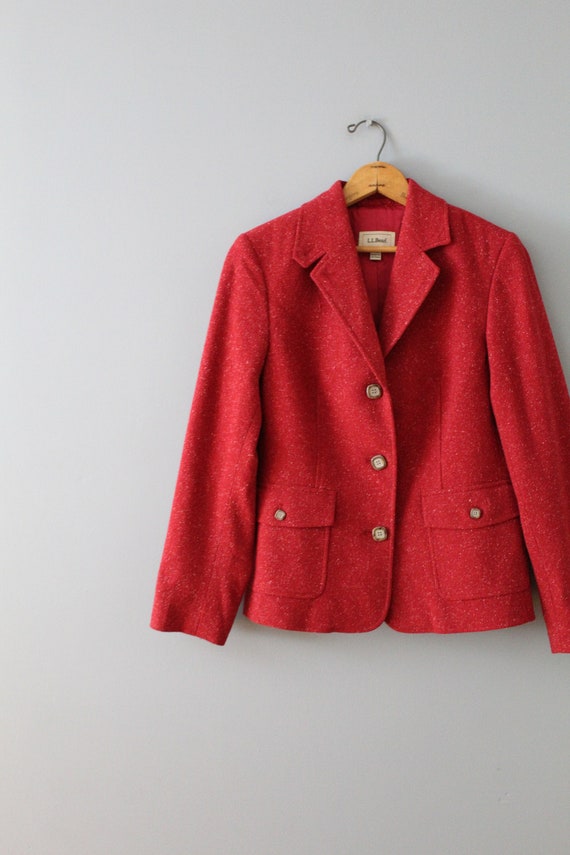 BRICK red wool blazer | 90s LLBean jacket | marbl… - image 3