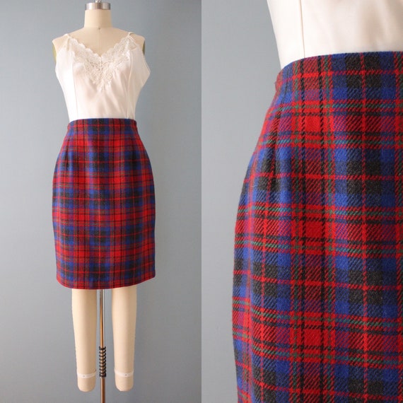 CHECKERED mini skirt | 1990s tulip mini skirt |