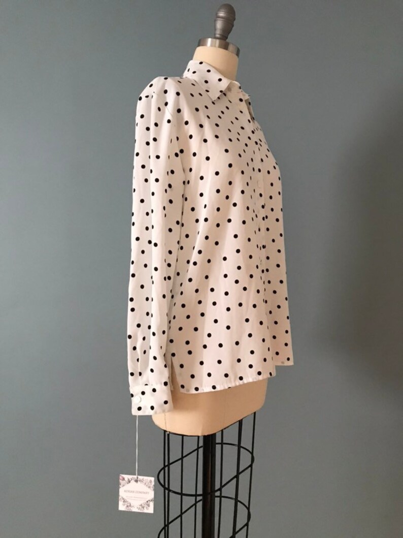 POLKA DOT blouse black and white blouse black polka dot blouse