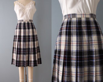 Evan Picone plaid skirt | 1980s tartan plaid wool skort