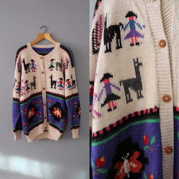 1960's USA Purple alpaca cardigan 1960's USA Purple alpaca cardigan