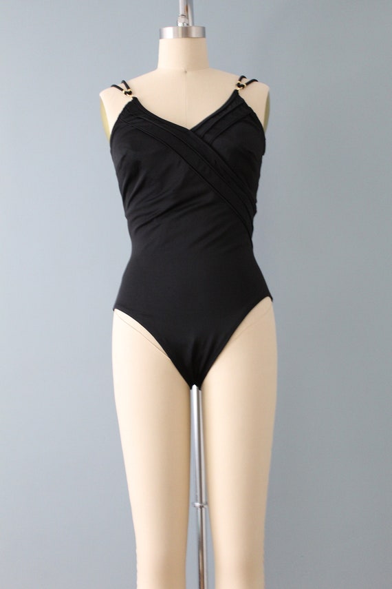 black one piece swimsuit | retro inspired strappy… - image 3