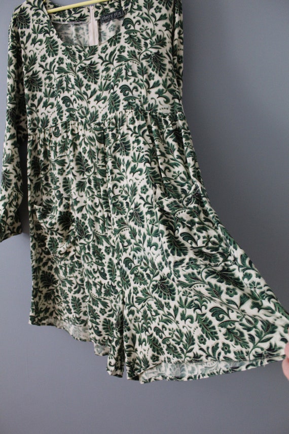 MOSS green botanical romper | whimsical floral sl… - image 7