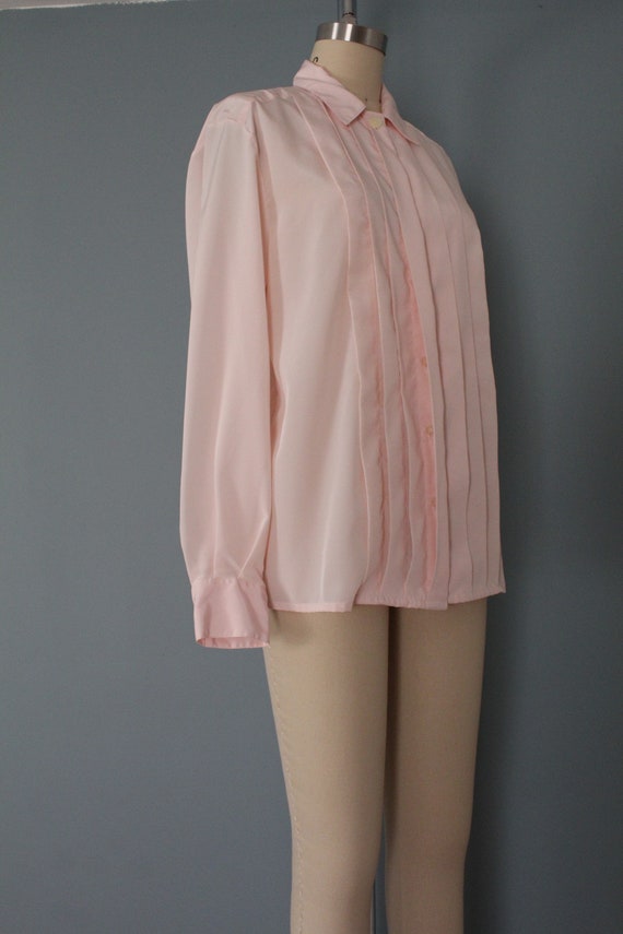 BALLET pink pleated poet blouse - image 5