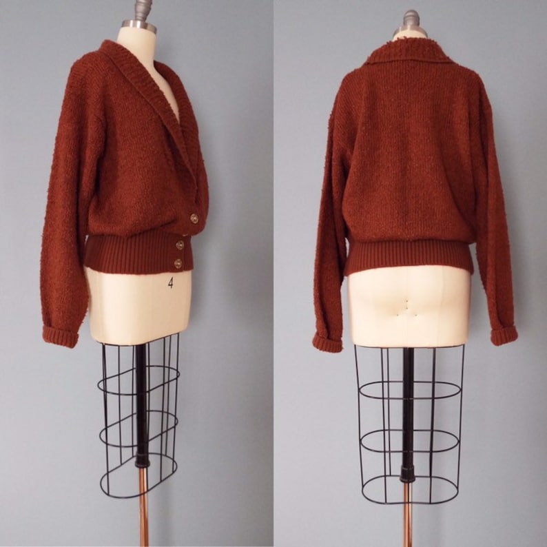 CINNAMON boucle cardigan shawl collar cardigan