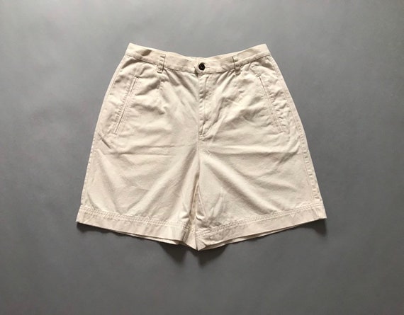 CREAM beige tap shorts