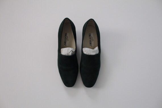 FOREST green suede slip ons | dark forest green lo