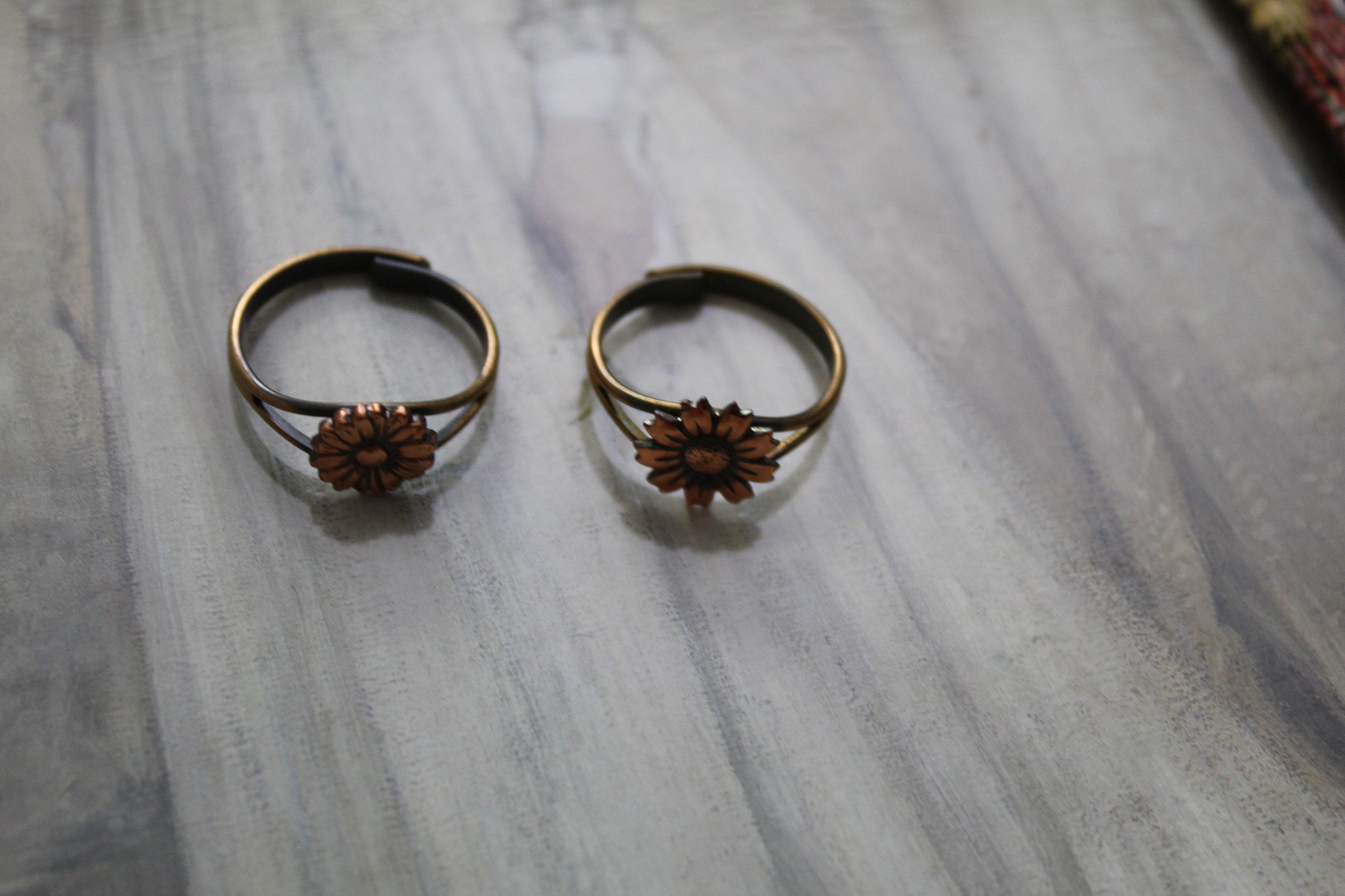 1970s New Old Stock Rings | Daisy and Sunflower Ring | Adjustable ...