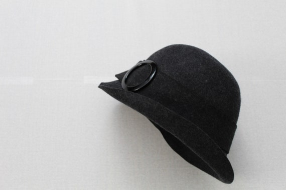 ESCALA charcoal gray cloche | 1930s inspired wool… - image 2