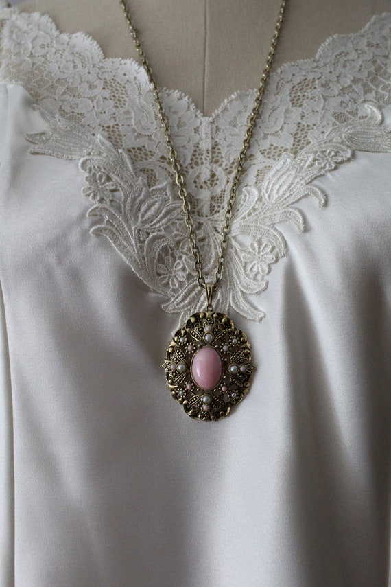 Avon pink cabochon necklace | Victorian Georgian … - image 7