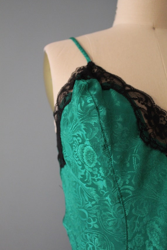 KELLY green lace teddy | 80s embossed sexy onesie… - image 4