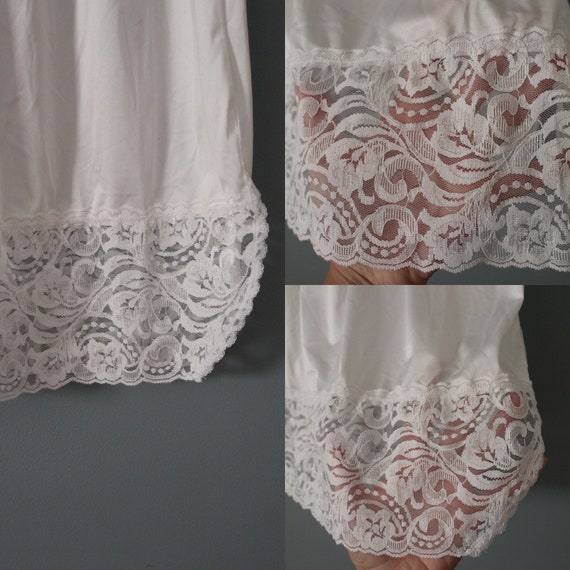 BISQUE white lace slip skirt | 60s 70s slip skirt… - image 8
