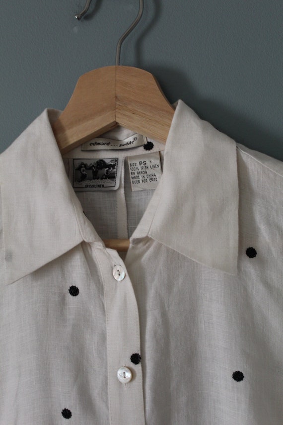 choose one vintage blouses | linen polka dot and … - image 8