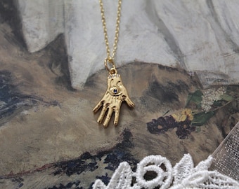 PALMISTRY hand necklace | Gothic Victorian Witchy Tarot necklace | 925 chain necklace