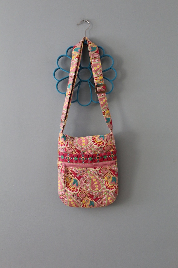 QUILTED paisley pink purse | 1990s designer soft c