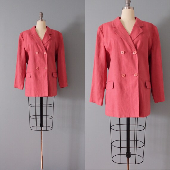 ROUGE pink linen blazer