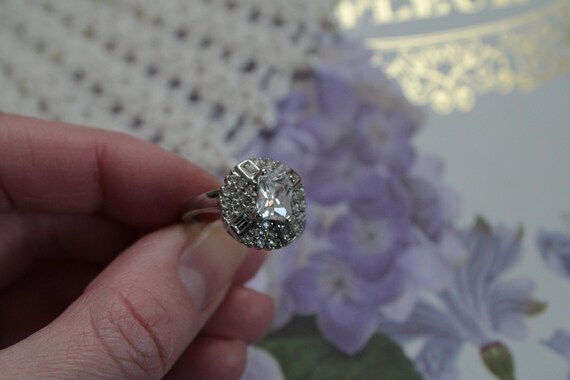 clear crystals cocktail statement ring - image 3