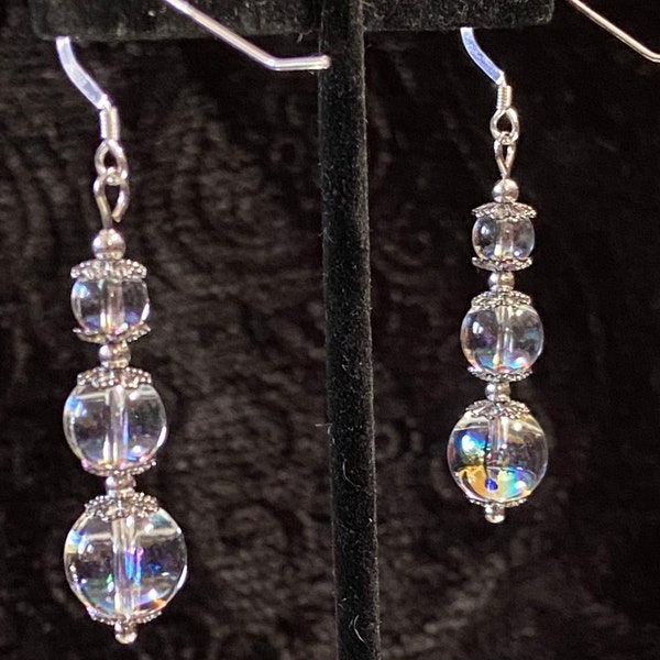 Swarovski round crystal earrings