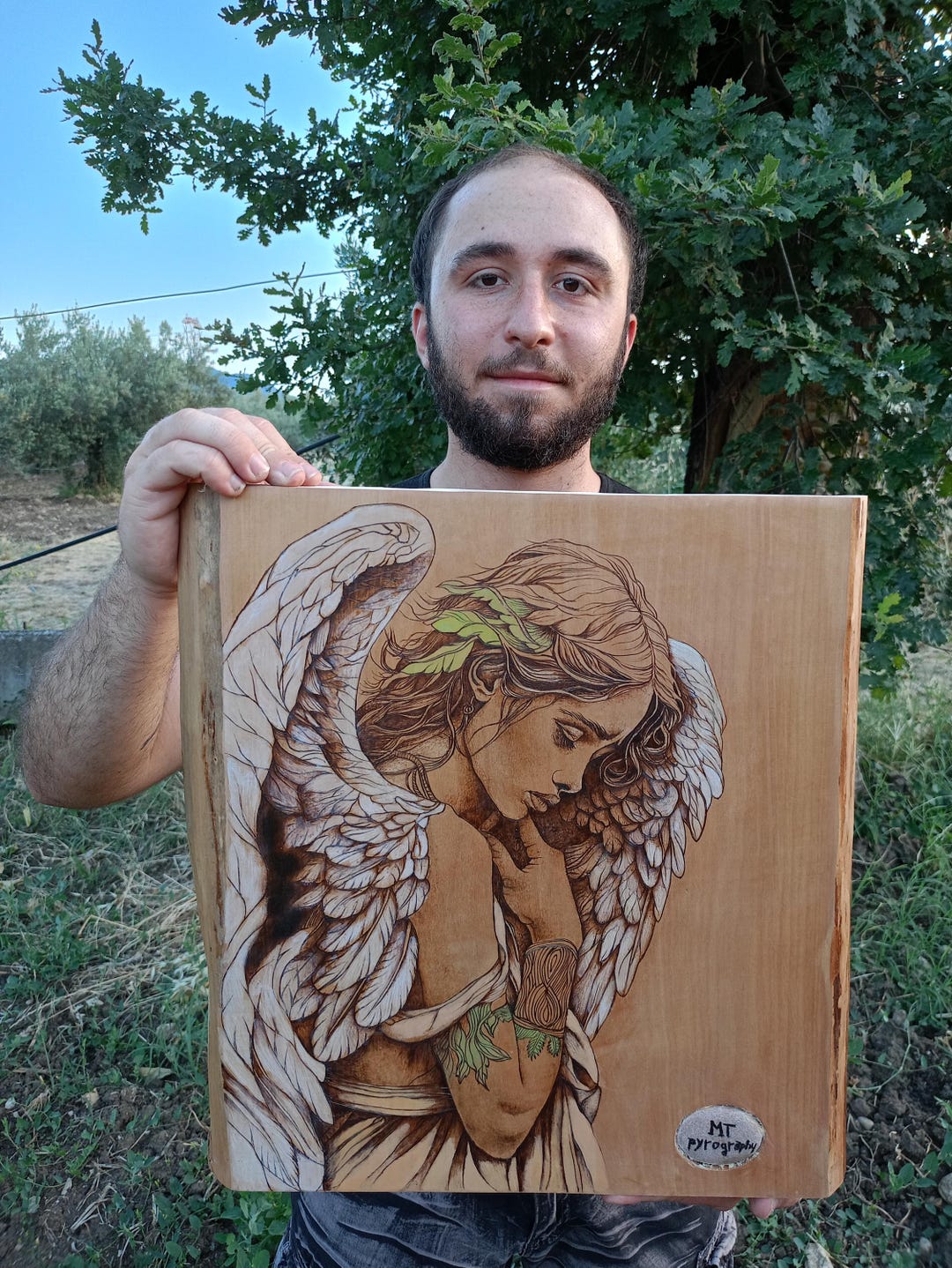 Angel by the Wings, Pyrography of an Angel Girl. - Etsy