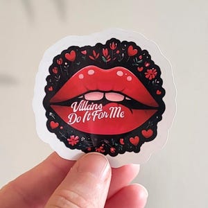 Villains Will Do It For Me Dark Romance Sticker, Bookish Gothic Vinyl Decal for Romance Readers, Morally Gray Character, villain era sticker