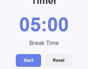 Minimalistiskt webbverktyg för Pomodoro-timer | Mall för responsiv fokus- och pausstudietimer