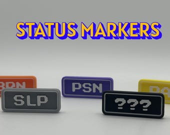 TCG Status Markers | Burn, Poison & Ability Tokens | Trading Card Game Condition Markers | Multiple Colors