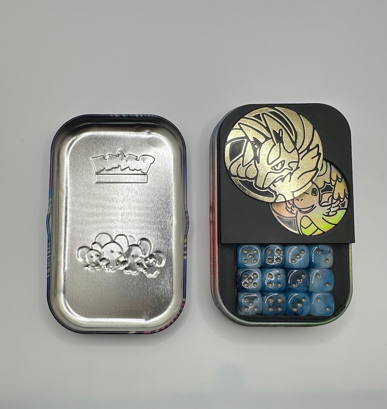 Pokemon TCG Mini Tin Insert with Status & Ability Markers | Dice Organizer for Pokemon Mini Tins | TCG Storage Insert (No Dice) image 3