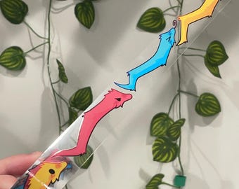 Cinta Washi transparente con diseño de gusano en una cuerda