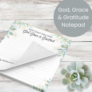 Gratitude and Reflection Lined Notepad Self Care Faith Based Stationary Daily Christian Reflection Tracker Tasks And Thoughts Desk Notepad