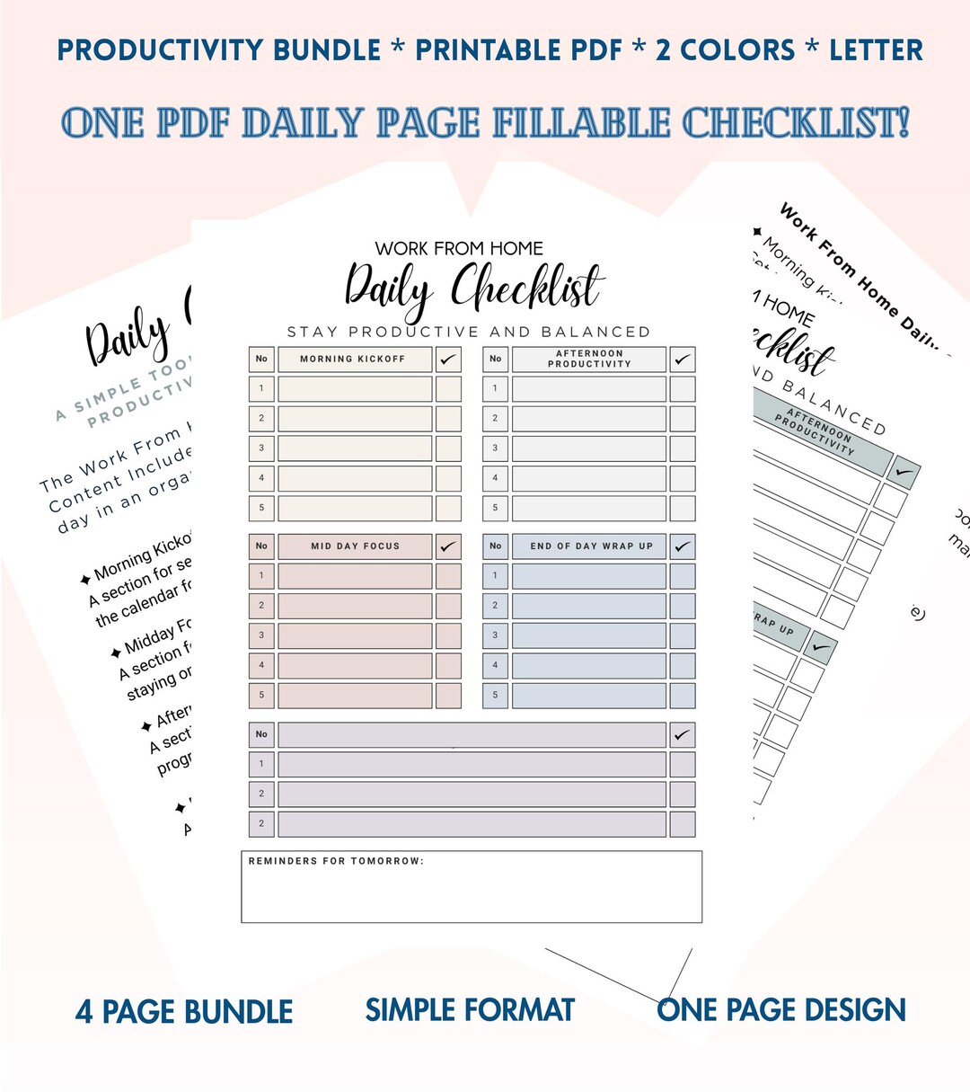 Daily Productivity Planner Printable Task List Fillable to Do List Busy ...