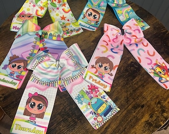 5 Hair bow back to school, handmade